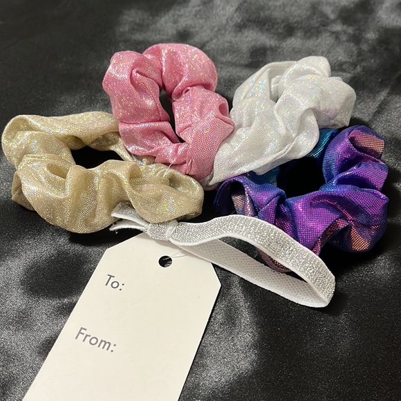 Accessories Holographic Glitter Scrunchi Hair Tie Gift Set 5 Pieces